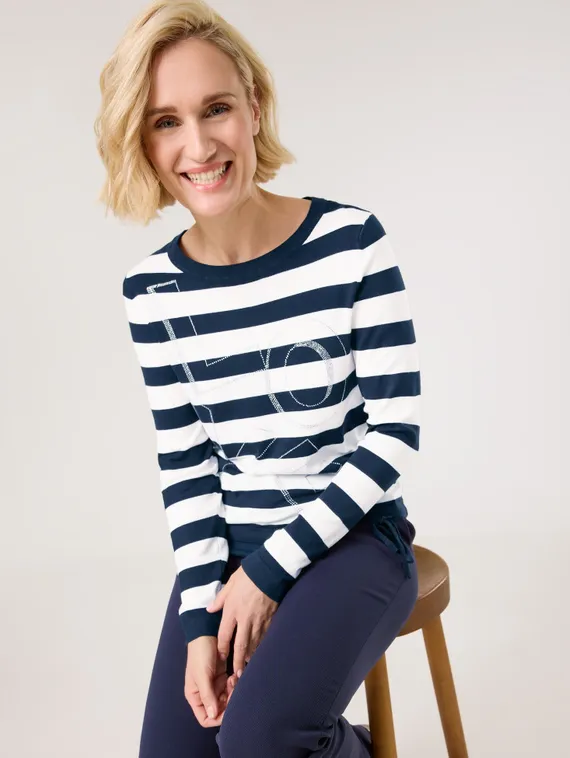 GERRY WEBER Джемпер тонкий в полоску