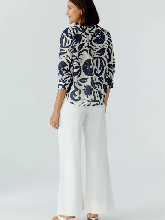 Oui Туника с темно-синим принтом