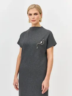 BULMER Платье трикотажное с брошью