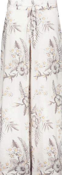 MONARI Брюки из хлопка и льна с цветочным принтом
