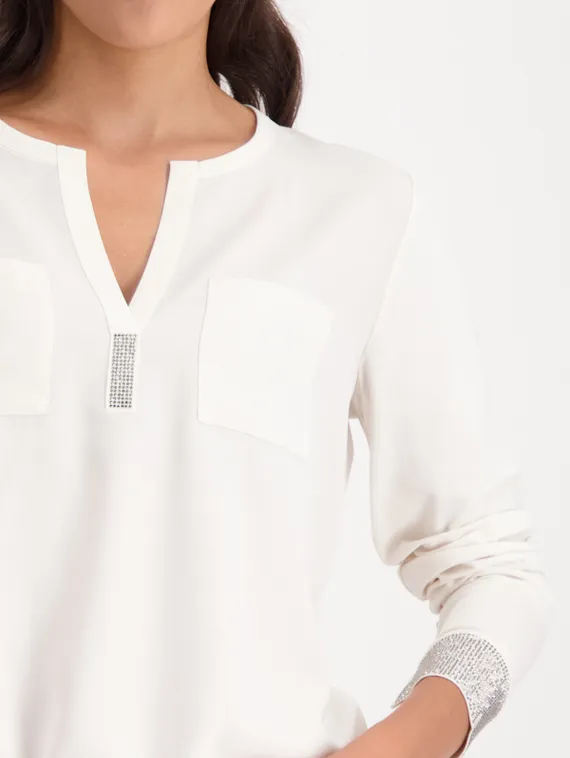 MONARI Креповая блузка со стразами