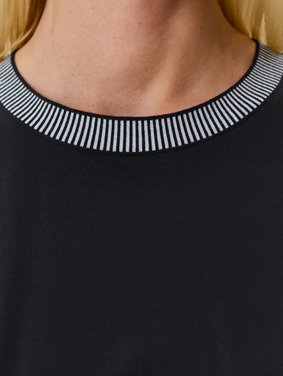 BULMER Свободная блузка с контрастным рибом