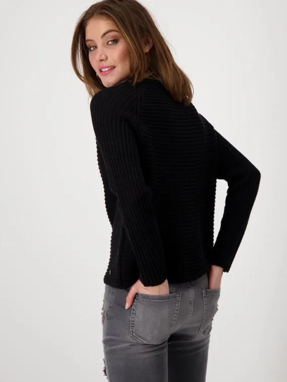 MONARI Пуловер черный из смесового хлопка