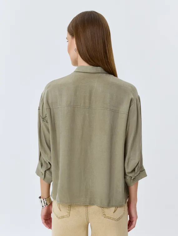 BULMER Блузка из тенселя с декором