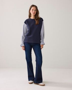 SUMMUM Толстовка с полосатыми рукавами