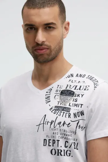 CAMP DAVID Футболка с V-вырезом