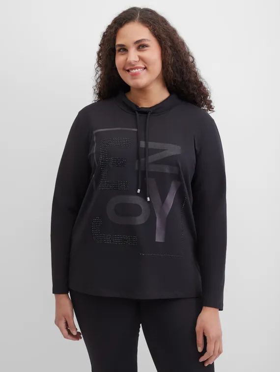 SAMOON Лонгслив с воротником-стойкой