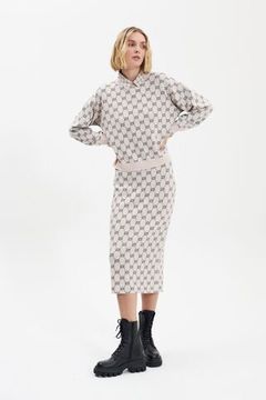 UNQ Юбка вискозная с логотипами