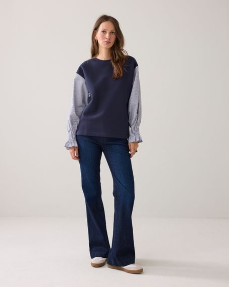 SUMMUM Толстовка с полосатыми рукавами