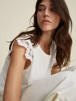 Oui Топ с кружевом