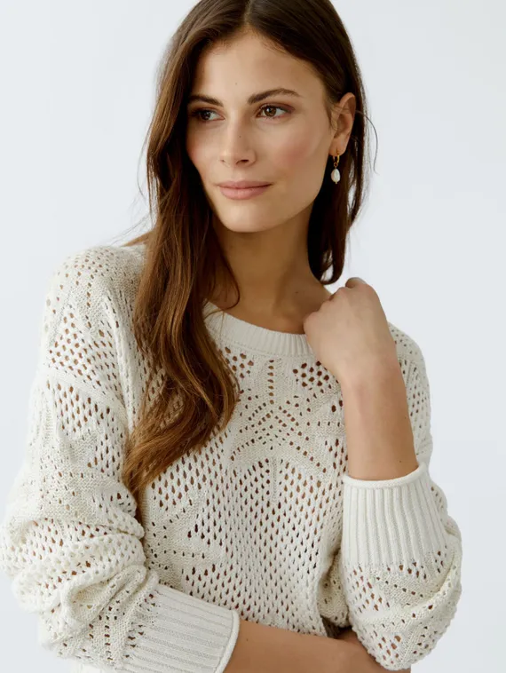 Oui Пуловер ажурный