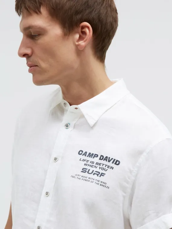CAMP DAVID Рубашка льняная