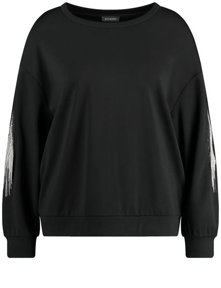 SAMOON Джемпер со стразами на рукавах