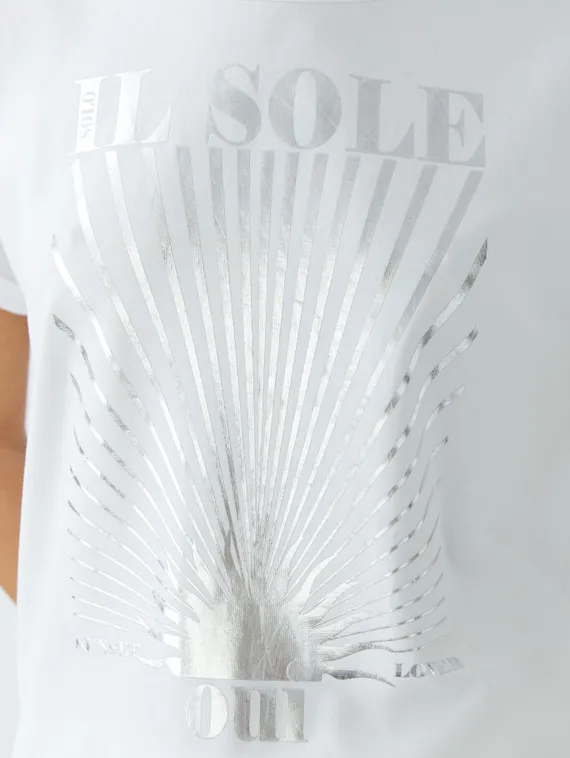 Oui Футболка с фольгированным принтом