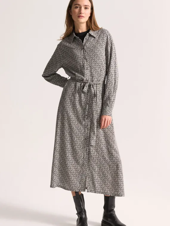 UNQ Платье-рубашка из вискозного шелка