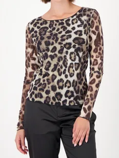 MONARI Рубашка из сетки с леопардовым принтом