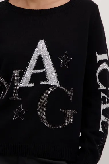 MONARI Джемпер с буквами из стразов