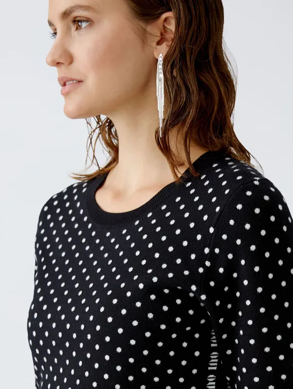 Oui Пуловер с принтом "горох"