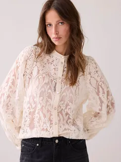 SUMMUM Прозрачная кружевная блуза