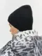 BULMER Шапка в рубчик с ангорой черная
