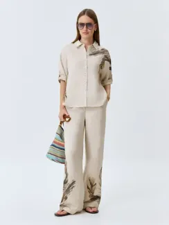 BULMER Льняные брюки с авторским принтом