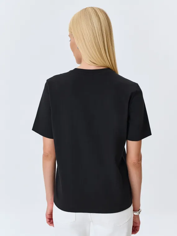 BULMER Черная футболка со шрифтовым принтом