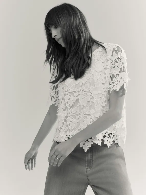 TAIFUN Кружевная блуза