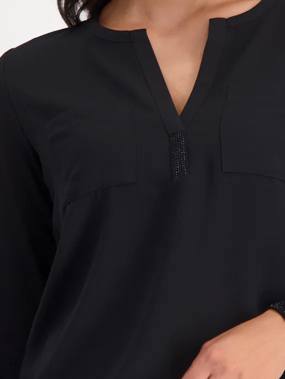 MONARI Креповая блуза со стразами