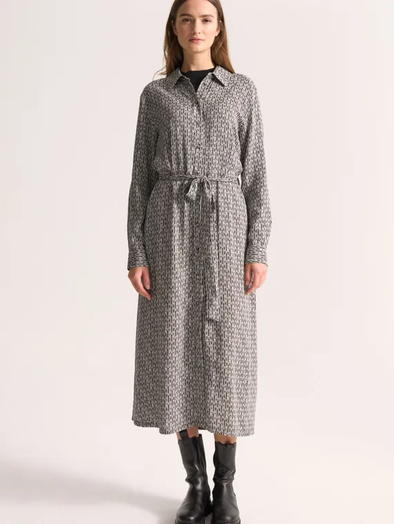 UNQ Платье-рубашка из вискозного шелка