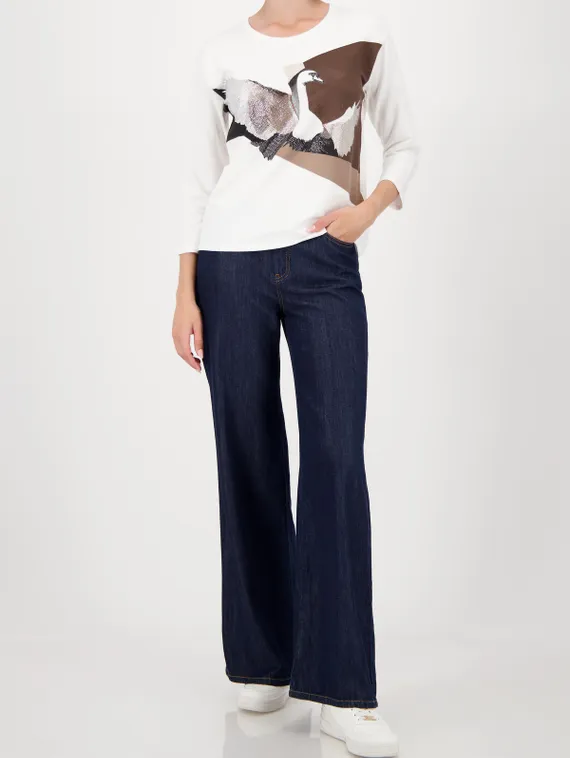 MONARI Блуза с принтом лебеди