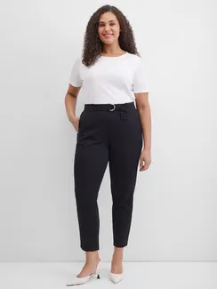 SAMOON Брюки укороченные черные