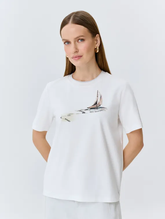 BULMER Футболка с принтом из хлопка