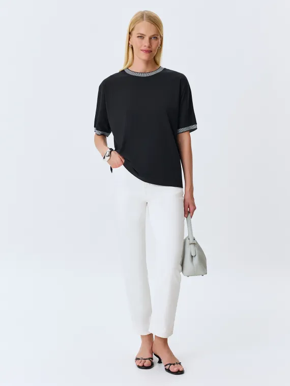 BULMER Свободная блузка с контрастным рибом