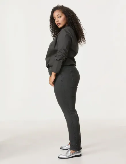 SAMOON Джинсы с декоративными камнями