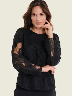 GERRY WEBER Блуза с объемной аппликацией и бахромой
