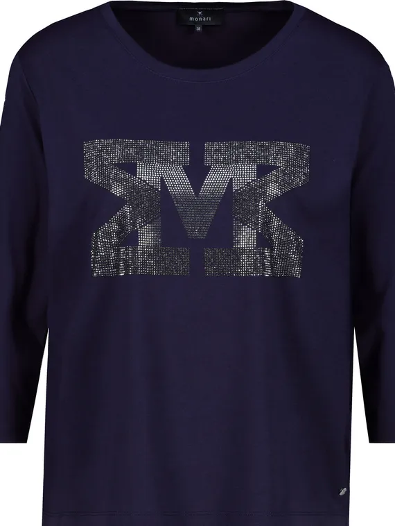 MONARI Футболка 3/4 рукав со стразами