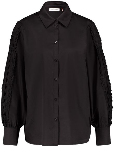 GERRY WEBER Рубашка с кружевными вставками черная