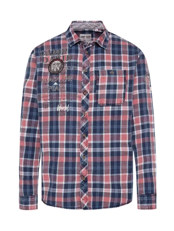 CAMP DAVID Рубашка в клетку с логотипом