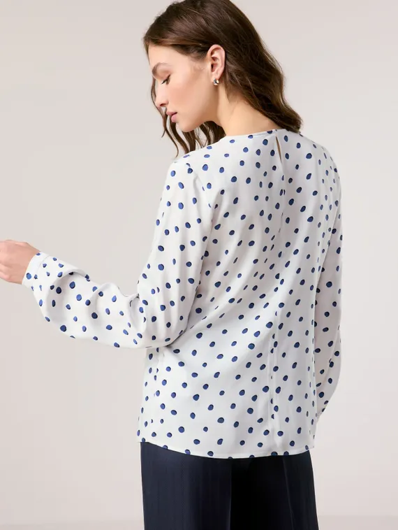 TAIFUN Блуза с принтом в горошек