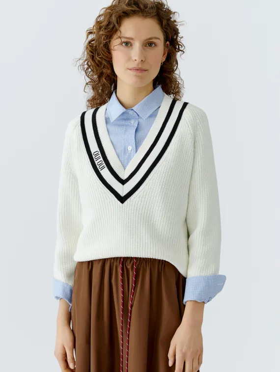 Oui Пуловер в студенческом стиле