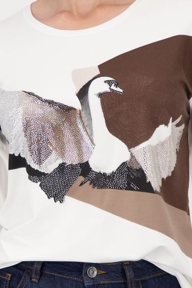 MONARI Блуза с принтом лебеди