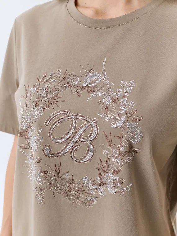 BULMER Футболка 100% хлопок со стразами