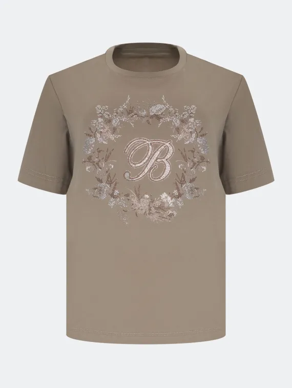 BULMER Футболка 100% хлопок со стразами