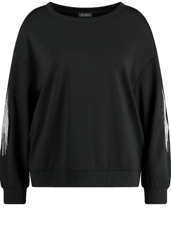 SAMOON Джемпер со стразами на рукавах