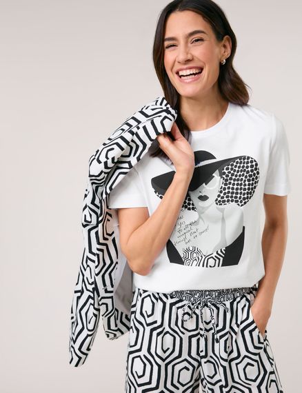 GERRY WEBER Футболка с надписью и стразами