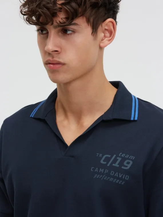 CAMP DAVID Поло с V-вырезом